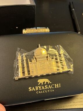 Sabyasachi Taj Mahal Clutch Bag Party Evening Formal Purse - BLACK